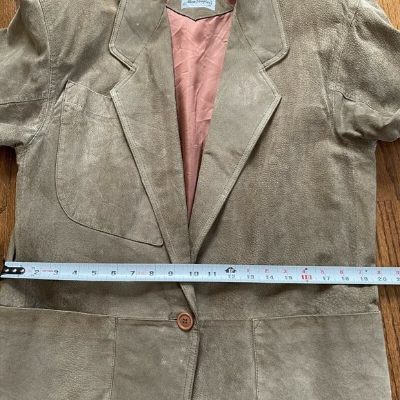 Vintage Adam Douglass Jacket Suede 80s Blazer Retro Shoulder Pads Women’s Small - Picture 9 of 12